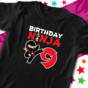 T-shirt 9 ans Karate Ninja Party Enfants 9e anniversaire
