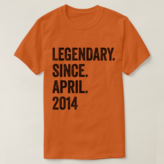 T-shirt 9 ans légendaire depuis avril 2014 9e anniversaire (Design devant)