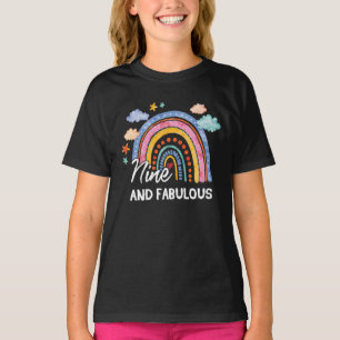 T-shirt 9 Ans Neuf Et Fabuleux 9e Anniversaire Arc En Ciel