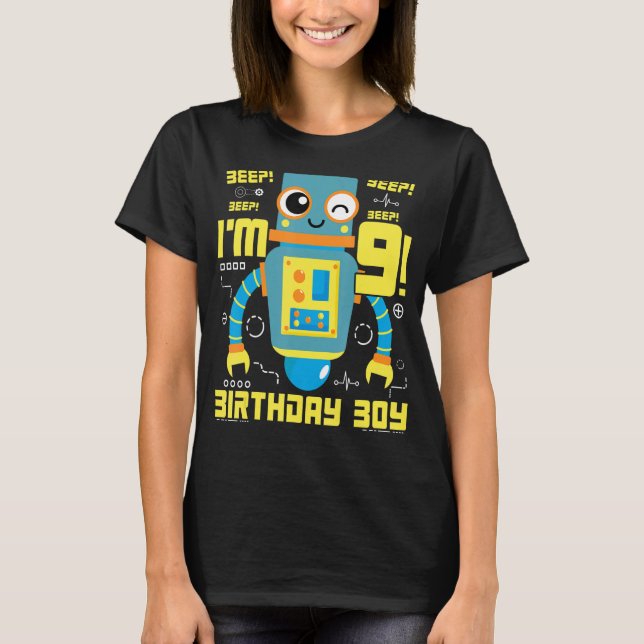 T-shirt 9 ans Robot Science Engineer Robotique Birthda (Devant)