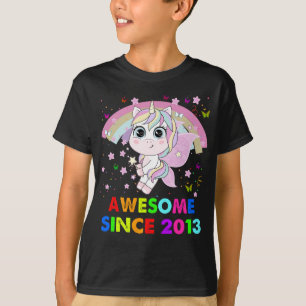 T-shirt 9 Ans Unicorn Cutie 9e Anniversaire Unicorn Gif