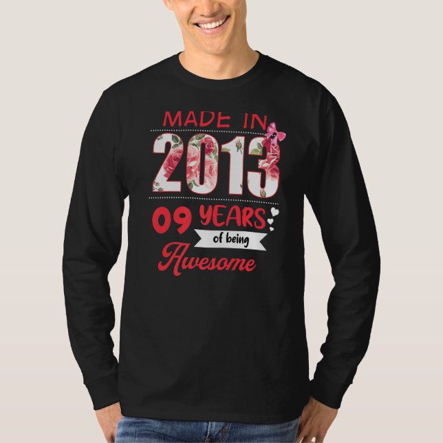 T-shirt 9 ans Vintage 2013 9e anniversaire (Devant)