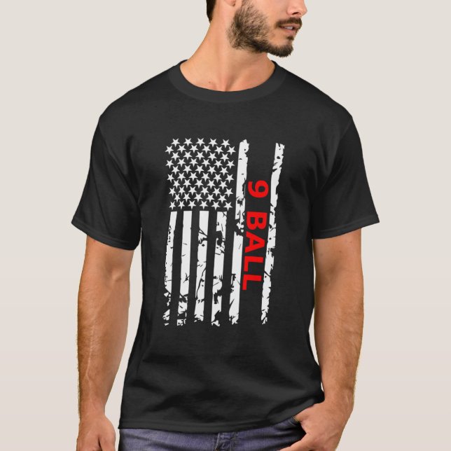T-shirt 9 Bal Pool Table Billiards Cadeau (Devant)