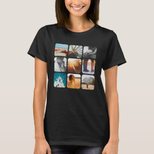 T-shirt 9 Carrés Modèles photo Grille Femmes arrondies T