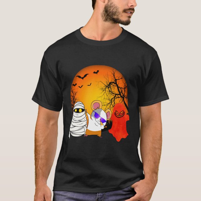 T-shirt 9 Cobaye d'Halloween Citrouille  526 (Devant)