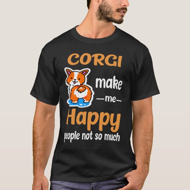 T-shirt 9 Corgi me rendent heureux (Devant)