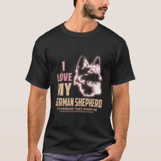 T-shirt 9 J'aime mon berger allemand, ce sont les humains