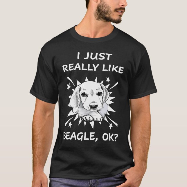 T-shirt 9 J'aime vraiment Beagle 144 (Devant)