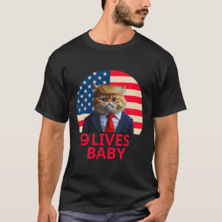 T-shirt 9 Lives Baby Cat Trump 2024 Gagner Victory Winner