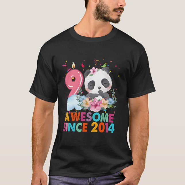 T-shirt 9 Magnifique Depuis 2014 Panda 9E (Devant)