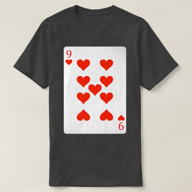 T-shirt 9 Neuf Coeurs Jouer Des Cartes Facile Halloween Co (Design devant)