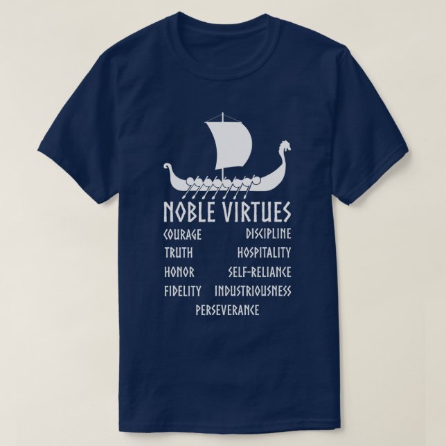 T-shirt 9 Noble Virtues Norse Mythology Nine Viking (Design devant)