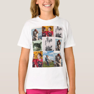 T-shirt 9 Photo Collage Personnalisé sur Mesure