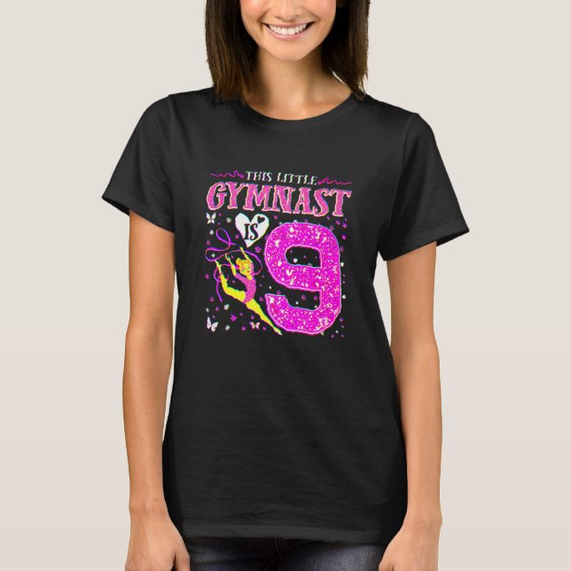 T-shirt 9 Year Old Gymnast 9th Birthday Tumbling Gymnastic (Devant)