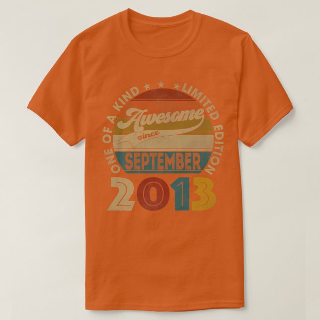 T-shirt 9 Year Old Toxits Awesome Since Septembre 2013 9th (Design devant)