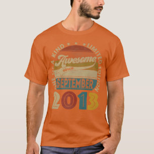 T-shirt 9 Year Old Toxits Awesome Since Septembre 2013 9th