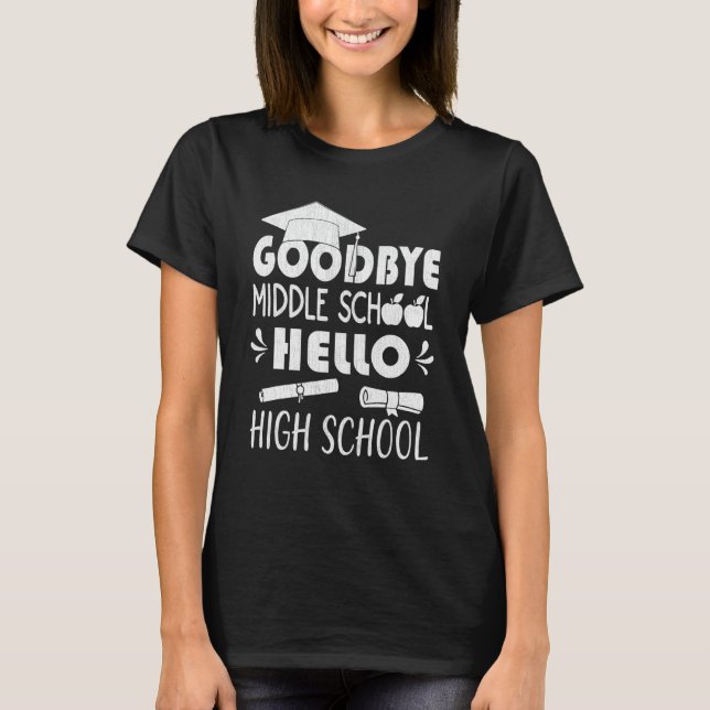 T-shirt 9e année Diplôme d'adieu au collège Bonjour H (Devant)