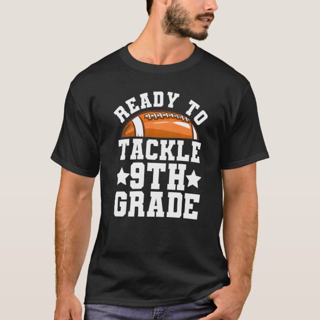 T-shirt 9e année Premier jour de l'école Prêt à s'attaquer (Devant)