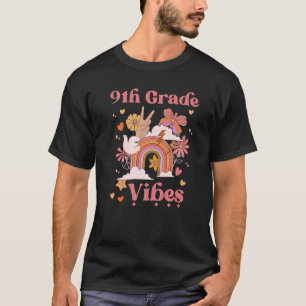 T-shirt 9e année Vibes École Super Rétro Girl Boho Pluie