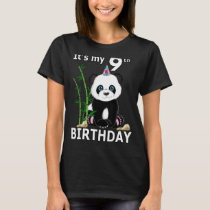T-shirt 9e anniversaire 9 ans Vieux parti Animal Panda 4