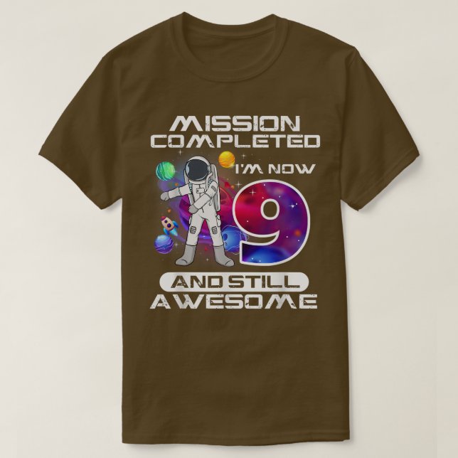 T-shirt 9e anniversaire astronaute espace Lover 9 ans Bda (Design devant)