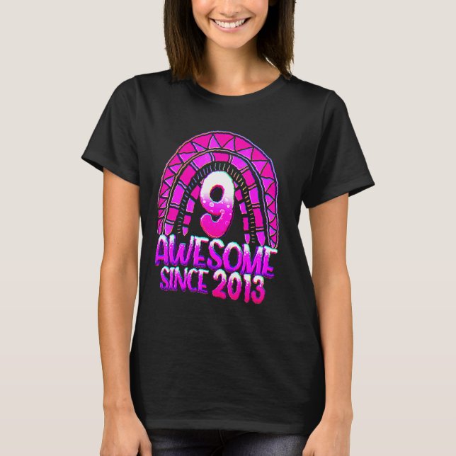 T-shirt 9e anniversaire Awesome depuis 2013 Anniversaire A (Devant)