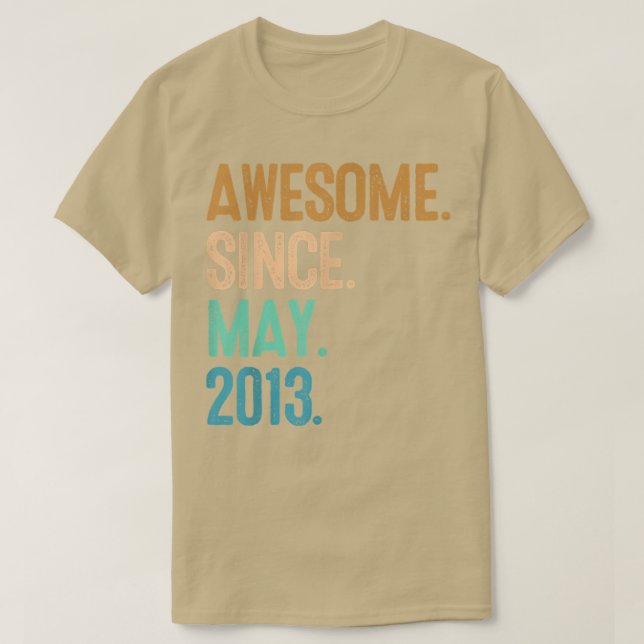 T-shirt 9e anniversaire Awesome depuis mai 2013 (Design devant)
