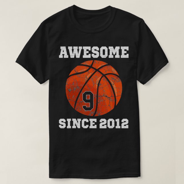 T-shirt 9e anniversaire Basketball Lover cadeau 9 ans Vin (Design devant)