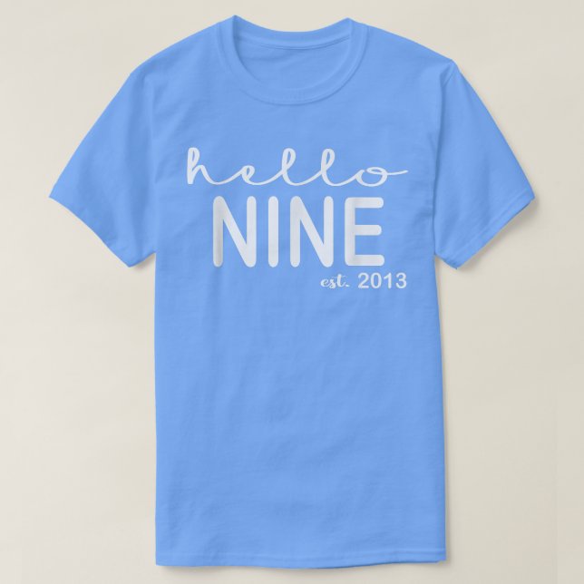 T-shirt 9e anniversaire Bonjour Neuf Est 2013 Enfants (Design devant)