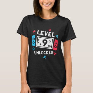 T-shirt 9e anniversaire Chemise garçon niveau 9 jeu vidéo