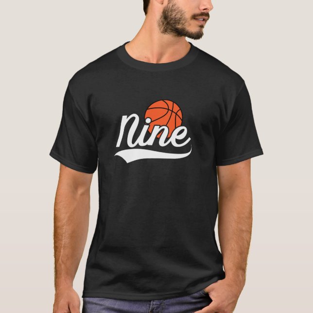 T-shirt 9e anniversaire de basket-ball garçon 9 ans de bas (Devant)