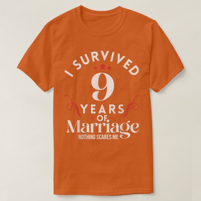 T-shirt 9e anniversaire de Mariage 9 ans de mariage couple (Design devant)