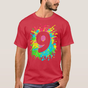 T-shirt 9e anniversaire éclaboussures de peinture pour enf