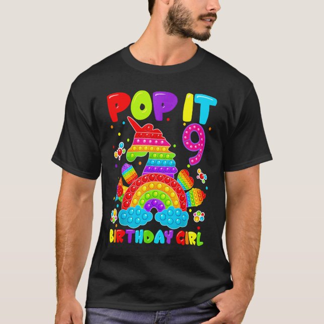 T-shirt 9e anniversaire Fidget Jouet Pop It Anniversaire F (Devant)