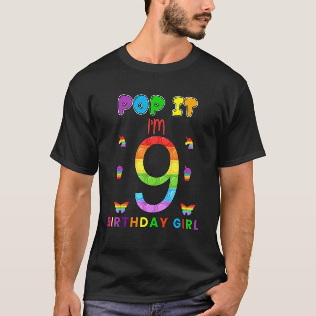 T-shirt 9e anniversaire Fidget Pop It I'm 9 Years old Anni (Devant)