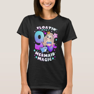 T-shirt 9e anniversaire fille 9 ans, Sirène, numéro 9