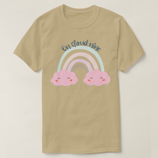 T-shirt 9e Anniversaire Fille Arc-en-ciel sur le nuage Neu (Design devant)