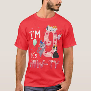 T-shirt 9e anniversaire Fille Chat Kitten Enfant 9 ans par