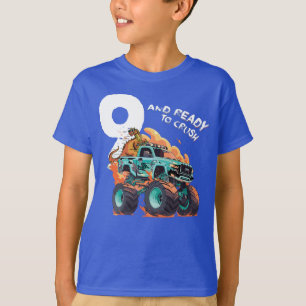 T-shirt 9e anniversaire Gift Boys, 9 et prêt à écraser w l