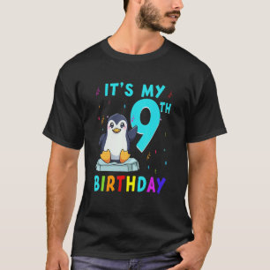 T-shirt 9e anniversaire mignon Penguin Anniversaire 9 ans