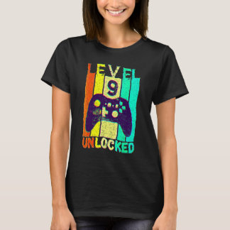 T-shirt 9e anniversaire niveau 9 déverrouillé jeu vidéo Ga