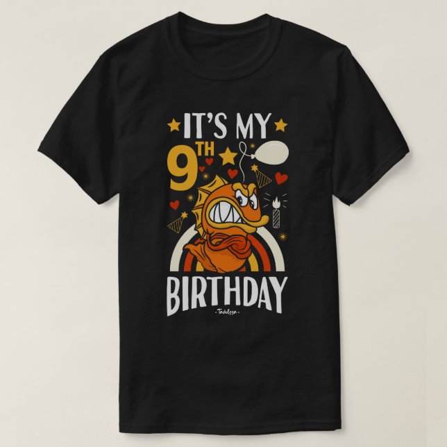 T-shirt 9e anniversaire Poisson (Design devant)