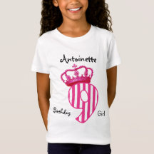 9e anniversaire Princesse PINK Crown et Stripes V0