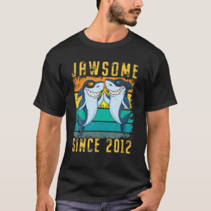 T-shirt 9E Anniversaire Requin Jawsome 9 Ans Depuis 2012