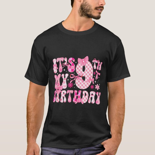 T-shirt 9e Anniversaire Thème Coquette Fille de Neuf Ans C (Devant)