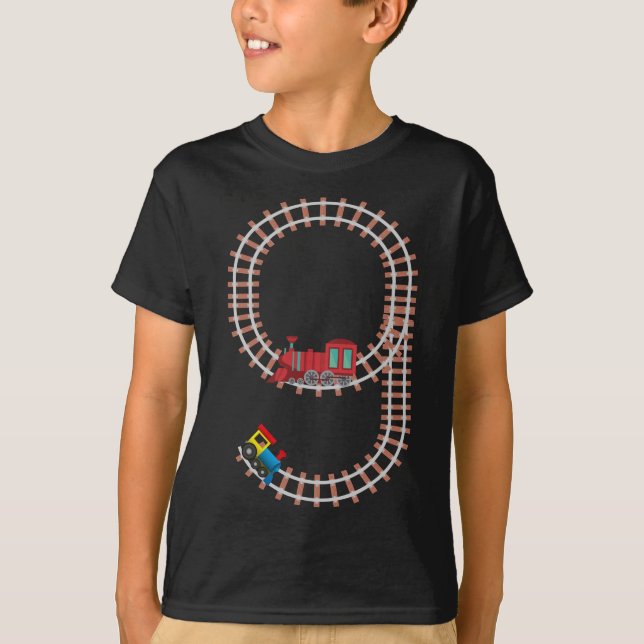 T-shirt 9e Anniversaire Train Train Train Thématique Train (Devant)