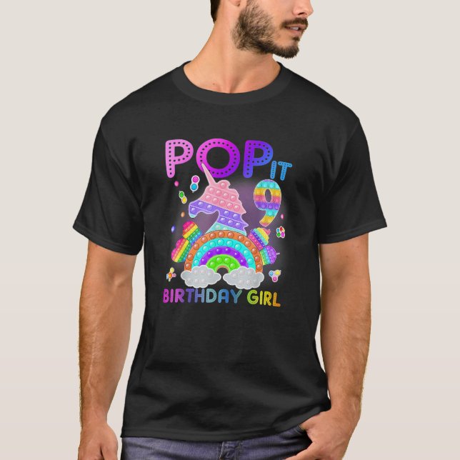 T-shirt 9E Anniversaire Unicorn Fidget Pop It Anniversaire (Devant)
