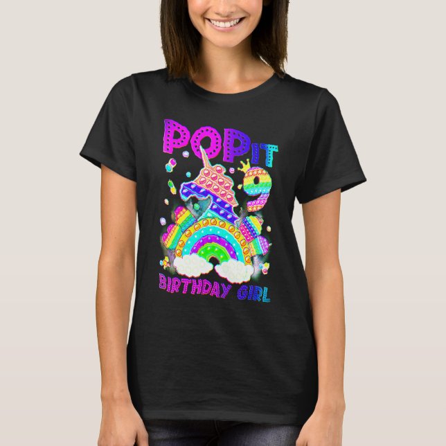 T-shirt 9e anniversaire Unicorn Fidget Pop It Birthday Gir (Devant)