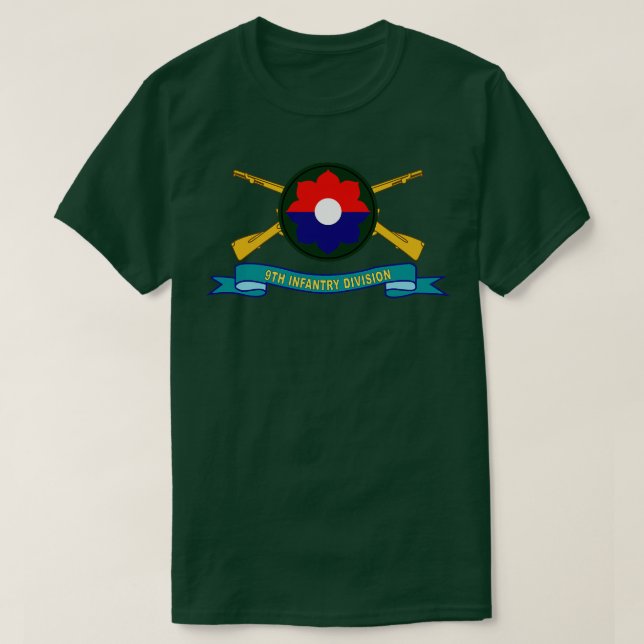 T-shirt 9e division d'infanterie w Br SSI Ribbon X (Design devant)