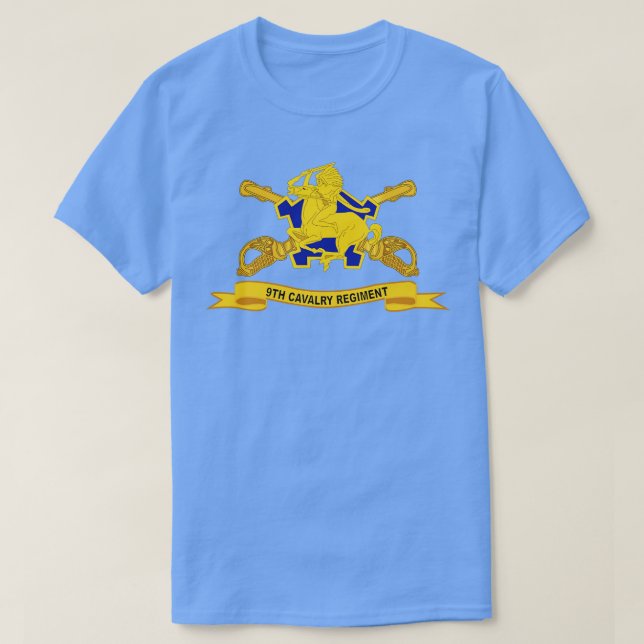 T-shirt 9e régiment de cavalerie avec Br Ribbon (Design devant)